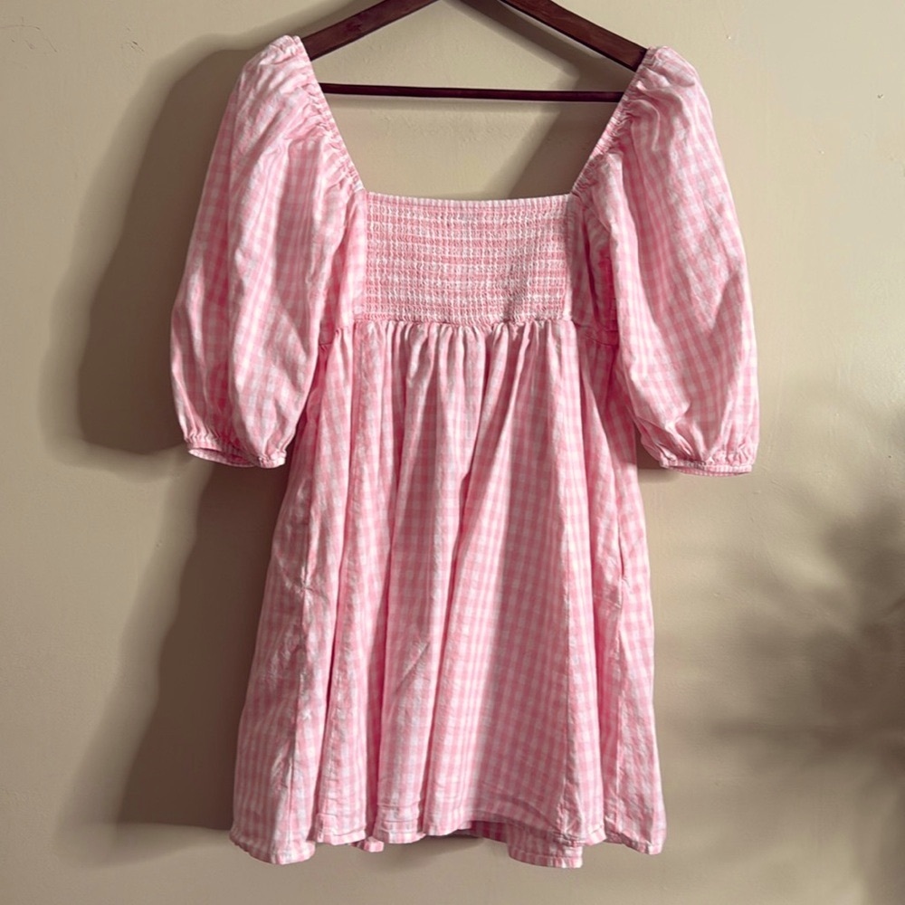 Blue Rain Pink Gingham Dress‎ size Small Cotton - Picture 2 of 9